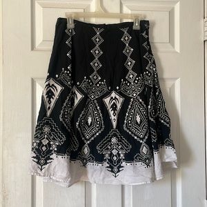 Bag G age black white sequin Beaded embellished zip up midi/maxi skirt 10